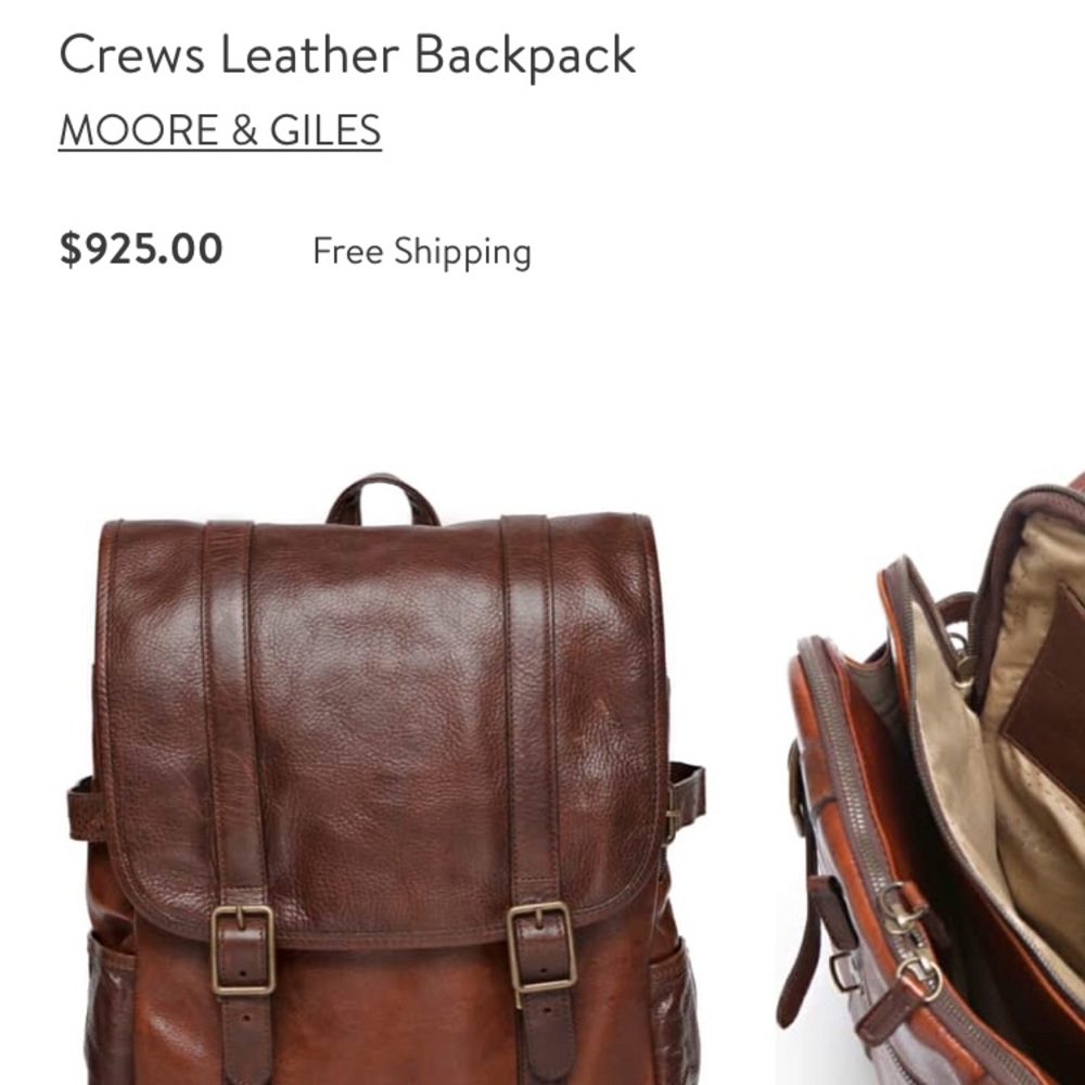 Moore & Giles - Unisex Br. Crews Leather Backpack